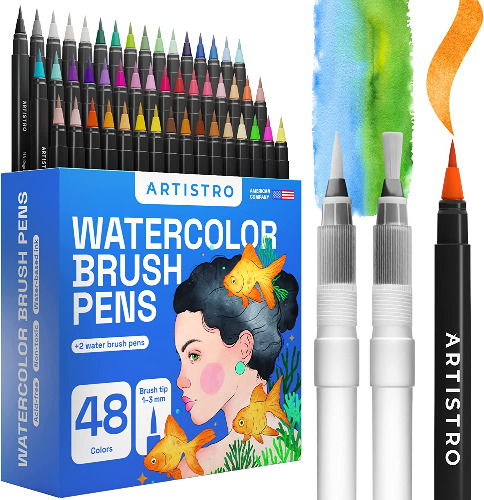 watercolor paint pens – set of 48 watercolor brush pens | Default Title