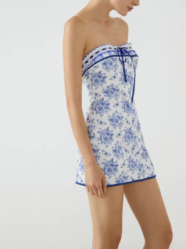 XS Butterfly Bouquet Floral Tube Dress