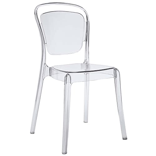 Modway Entreat Modern Acrylic Kitchen and Dining Room Chair in Clear - Fully Assembled - clear