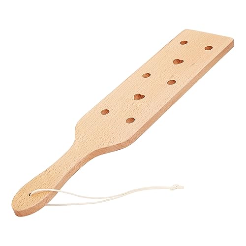 Premium Durable Beach Wood Paddle 13.2IN Smooth Polished Wooden Paddles with Airflow Holes(1 PC)