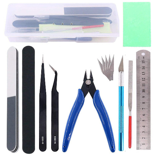 Qovydx 14PCS Gundam Model Kits Tools Gunpla Tool Kit Gundam Modeler Tool Set Bandai Tools for Basic Hobby Model Car Aircraft Ship Building Assemblng