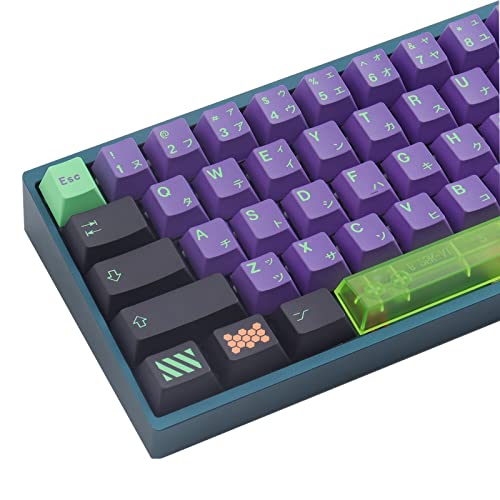 JOMKIZ PBT Keycaps,135 Keys Mecha Dye Sublimation Cherry Profile Keycaps with 7U Clear Spacebar Japanese Keycap Set for Cherry MX Switches US Layout Mechanical Keyboards - Mecha
