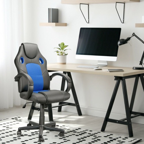 Reclining Racing Office Chair - Blue