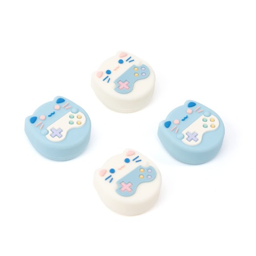 GeekShare Cute Animal Theme Thumb Grip Caps,Compatible with Nintendo Switch/ OLED / Switch Lite, Soft Silicone Joystick Cover,4PCS -- Gaming Cat
