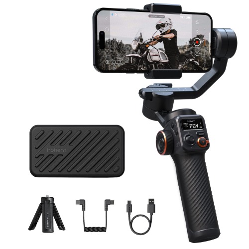 Hohem iSteady M6 Gimbal Stabilizer for Smartphone, 3-Axis Cell Phone Gimbal Built-in OLED Display 400g Payload Reverse Charging Android and iPhone Gimbal with Inception Motion Timelapse