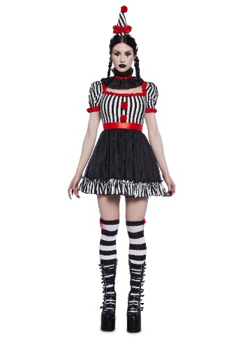 Carnival Clown Costume Set | BLK/WHT / Medium