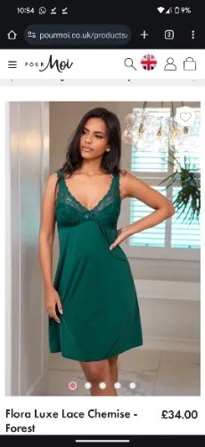 Flora Luxe Lace Chemise | Forest | Pour Moi