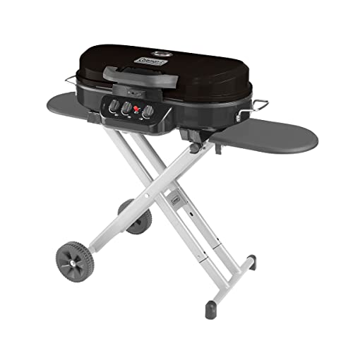 Coleman RoadTrip 285 Portable Stand-Up Propane Grill, Gas Grill with 3 Adjustable Burners & Instastart Push-Button Ignition; Great for Camping, Tailgating, BBQ, Parties, Backyard, Patio & More - Black - Grill