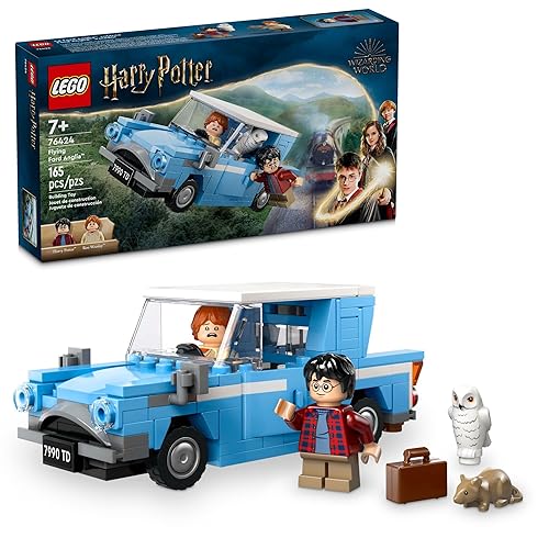 LEGO Harry Potter Flying Ford Anglia, Buildable Car Toy with 2 Minifigures for Role Play, Fantasy Playset for Kids, Harry Potter Car, Gift for Boys, Girls and Any Fan Ages 7 and Up, 76424 - Multicolor