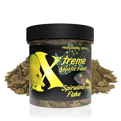 Xtreme Spirulina Flakes - Balanced Herbivorous Diet for Tropical and Marine Fish, Enhanced Health, Vibrant Colors - USA Farm Grown - Ideal for Cichlids, Barbs, Tetras and Guppies (2oz) - 2 Ounce (Pack of 1)