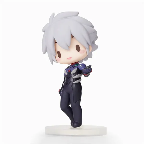 Q Version Nagisa Kaworu Model Doll, The Character of Neon Genesis Evangelion, a boy with Light Silver Gray Hair and red Eyes, is 3.9 inches Tall, Made of PVC Material for Home Collection - 