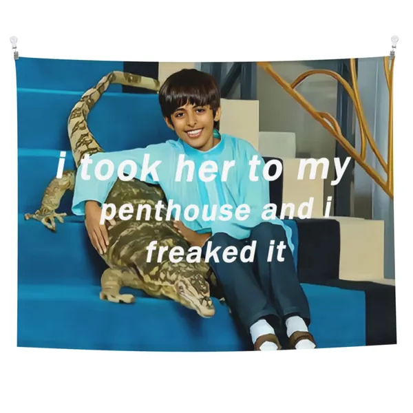 I Took Her To My Penthouse Ravi Tapestry Ravi Freaked It Essential Tapestry For College Dorm Room Bedroom Livingroom Wall Hanging Aesthetics Tapestry 40"x60" - 40"x60" I Took Her To My Penthouse Ravi Tapestry Ravi Freaked It Essential