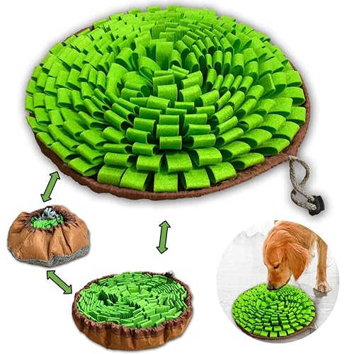 Pet Snuffle Mat for Dogs,Interactive Feed Puzzle for Boredom,Encourages Natural Foraging Skills for Cats Rabbits Dogs Bowl, Dog Treat Dispenser Indoor Outdoor Stress Relief,Travel Portable and Compact - Single
