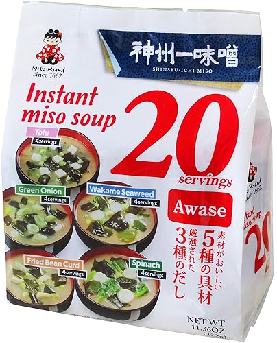 Miko Brand Miso Soup 20 Piece Value Pack, Awase, 11.36 Ounce (Pack of 1) - 11.36 Ounce (Pack of 1)