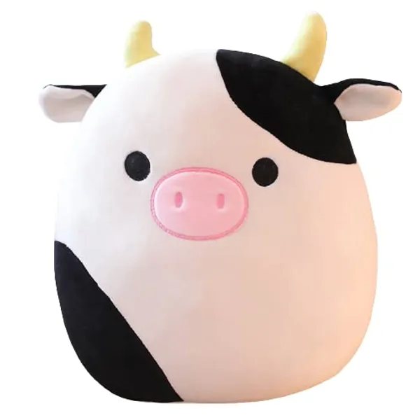 Squishmallow Cow, Baladais Cow Plush Easter Squishmallow 16 Inch, Cute Cow Stuffed Animals Toy Stuffy Squish Mallow, Toddler Stuffed Animals Toys Pillows Kawaii Stuff Plush Gifts for Boys Girls Birthday Easter Chirstmas - 40cm Black Cow