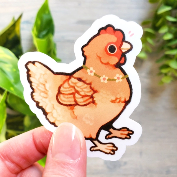 Hen Friend Sticker / Chicken Sticker / Bird Sticker / Cute Farm Sticker / Laptop Sticker / Vinyl Sticker