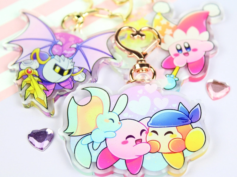 Kirby Elfilin Bandana Waddle Dee Meta Knight - Kirby - Fan Art - Acrylic Keychain Charms