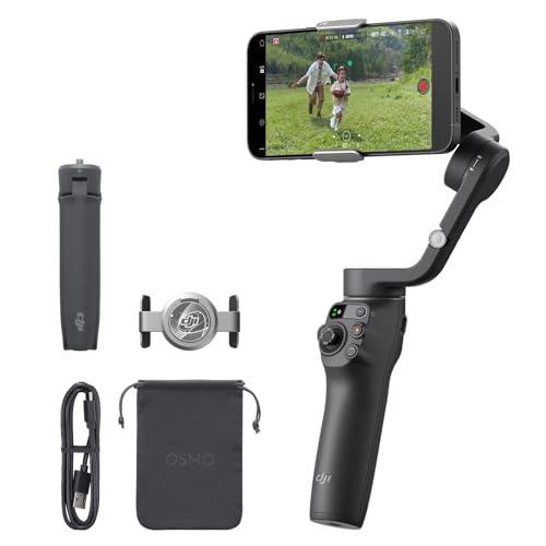 DJI OSMO Mobile 6 Smartphone Stabilizer, in Three Axis for phones, Integrated Extensible Arm, portable and Foldable, stabilizer for videoblogs, YouTube and TikTok videos, Slate Gray - Slate Gray - Standalone
