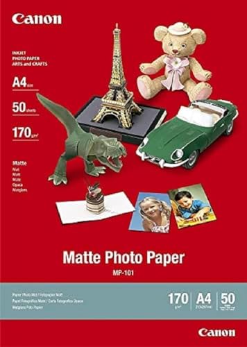 Canon MP101 Matte Photo Paper (A4, 170GSM, 50 Sheets), Black - a4