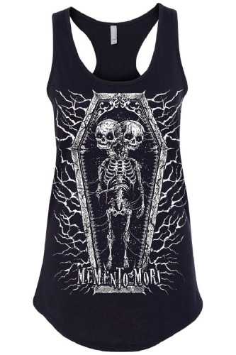Memento Mori Conjoined Skeleton Twins Tee [Multiple Styles Available] | Womens Racerback 