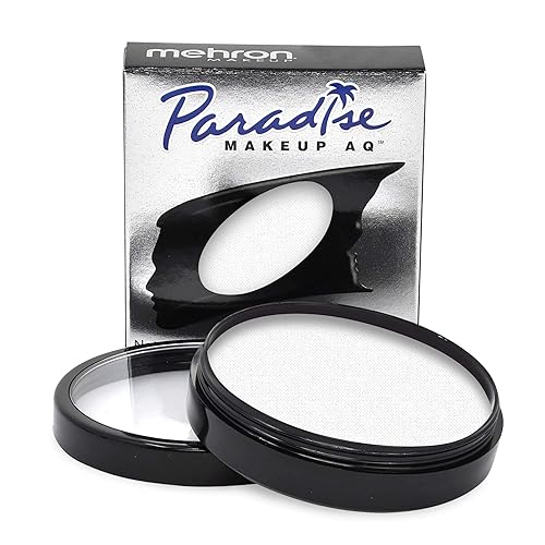 Mehron Makeup Paradise Makeup AQ Pro Size | Stage & Screen, Face & Body Painting, Special FX, Beauty, Cosplay, and Halloween | Water Activated Face Paint & Body Paint 1.4 oz (40 g) (White) - White - 1.4 Ounce