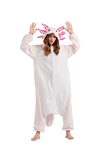Unisex Adult Animal Onesies - Large Axolotl
