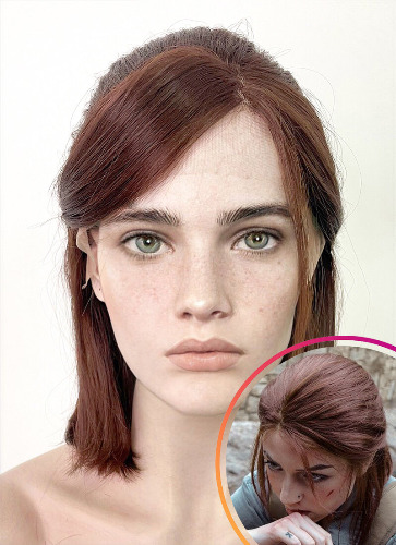 The Last of Us Ellie Williams Brunette Wavy Lace Front Synthetic Wig LW4018 | Brunette