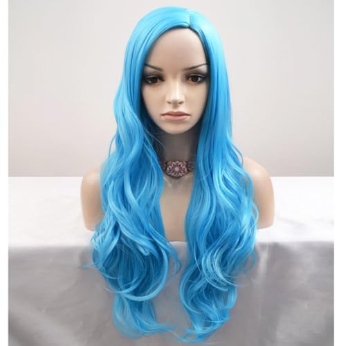 BERON 27 Inches Blue Wig Long Wavy Wig 