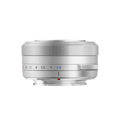 TTARTISAN 27mm F2.8 Obiettivo della fotocamera per Fuji X Mount Messa a fuoco automatica APS-C Metallo Leggero Portatile Obiettivo Supporto Occhi Tracking (argenteo) - argento