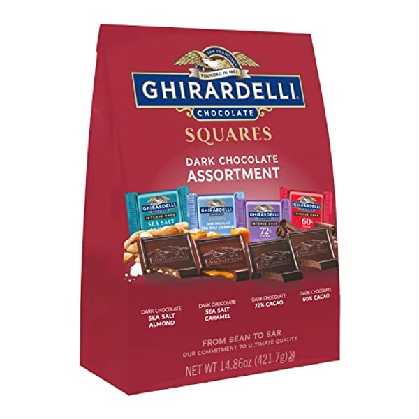 GHIRARDELLI Dark Chocolate Squares Assortment, Mother's Day Chocolate, 14.86 Oz. Bag