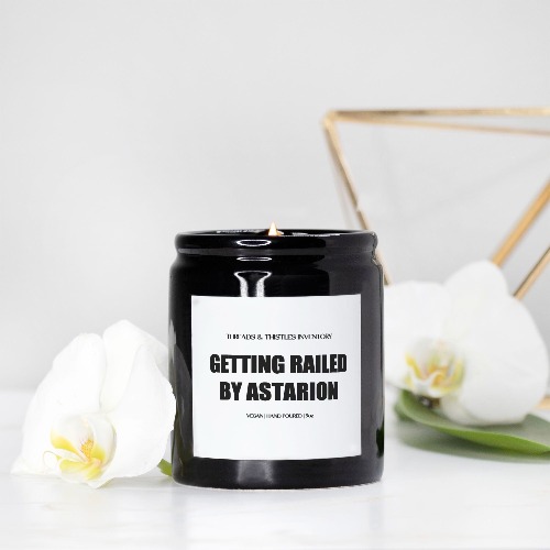 Getting Railed by Astarion | Candle Ceramic 8oz | Baldur's Gate - Black