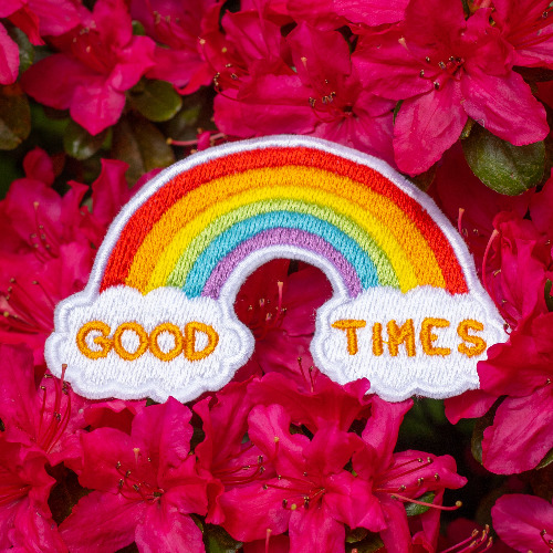 Good Times Rainbow Embroidered Patch! - Sew-on / Bright