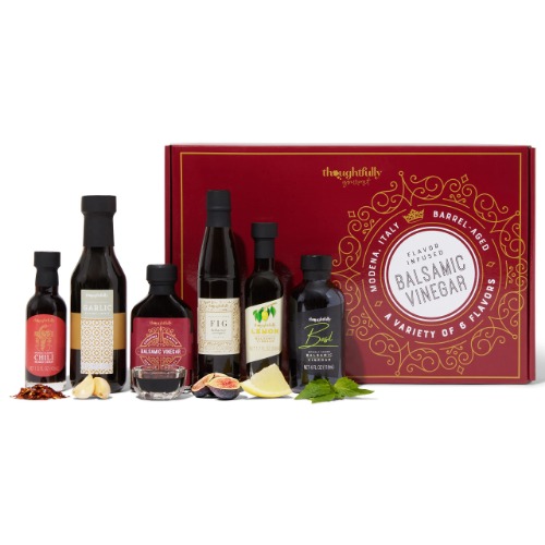 Thoughtfully Gourmet, Balsamic Vinegar Gift Set, Flavours Include Fig, Chili, Garlic and More, Pack of 6