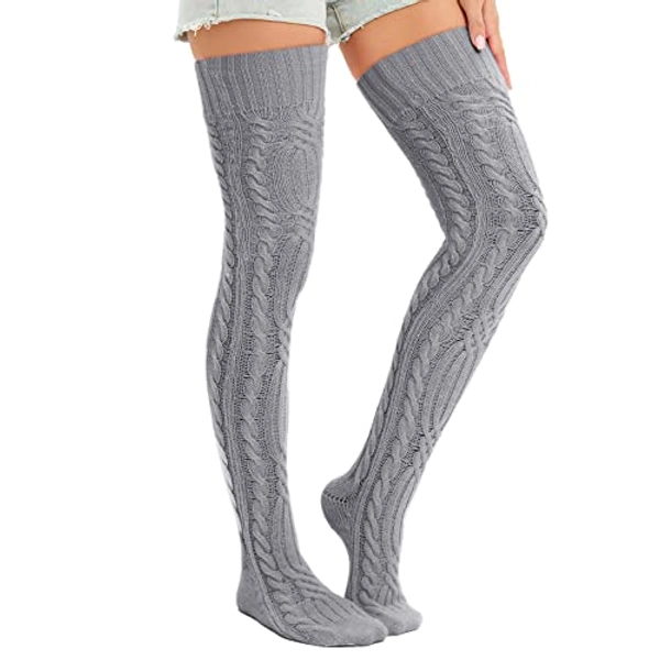 Sexybody Women's Thigh High Socks Over the Knee Knit Socks, Winter Leg Warmers Stockings Knee High Tube Arctic Fleece