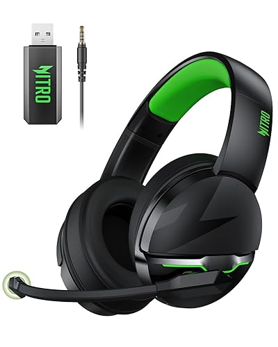 acer 2.4GHz Flex Wireless Gaming Headset | Non-Stop 100H Battery | Dynamic 50mm Drivers | Clear Voice Mic | Bluetooth5.3, 3.5mm | Gaming Headphones for PC, Meeting, Music, PS4 Headset& PS5 Headset - Green