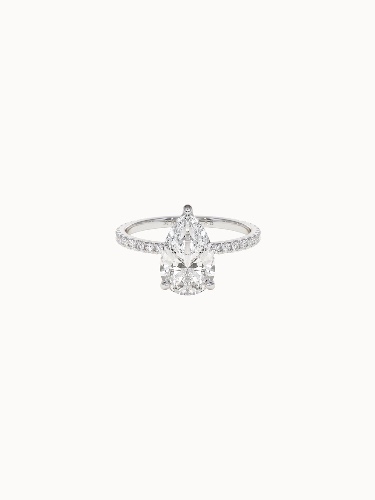Solitaire Diamond Engagement Ring with Pavé Band