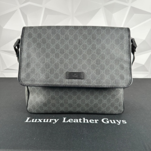 Gucci Black Monogram Messenger Bag (169935)