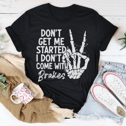 Don't Get My Started Tee - Black Heather / M
