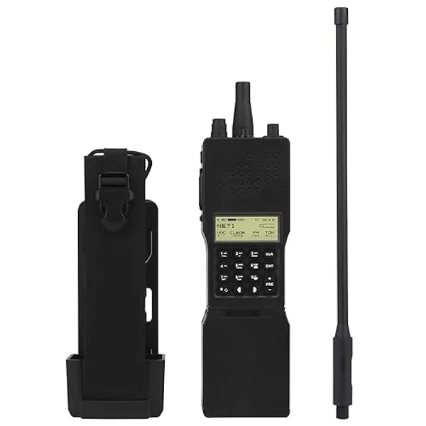 WarmHeartting Taktische Dummy-Simulation PRC-152 Radio Walkie Talkie Modell für Militärfans Airsoft CS Cosplay Dekorationskollektion MOLLE Weste Zubehör, Schwarz - Schwarz