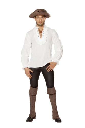Roma Pirate Shirt for Men Costume - Small / Ivory