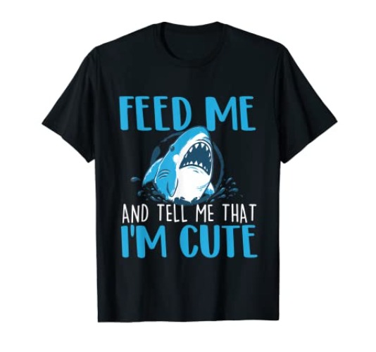Feed Me And Tell Me That I'm Cute - Shark Lover Ocean T-Shirt - Youth - Royal Blue - Large