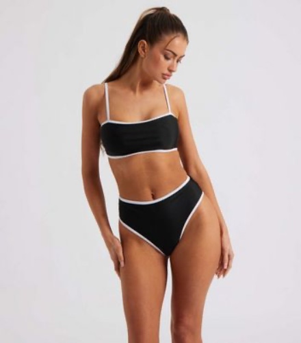 Contrast Trim Bikini Set