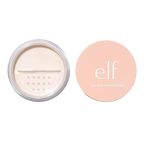 e.l.f. Halo Glow Setting Powder, Silky Setting Powder For Soft Glow Without Shine, Smooths Pores & Fine Lines, Vegan & Cruelty-Free, Light Pink - Light Pink
