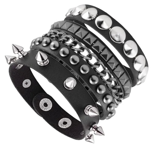 3PCS/Set Black Goth Emo Boho Bracelet - 3PCS Black