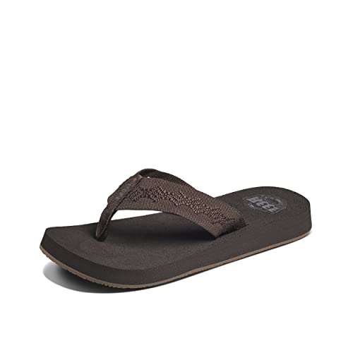 REEF Sandy Women's Beach Flip Flop, Soft Woven Strap Made From 100% Recycled PET - 8 - Brown