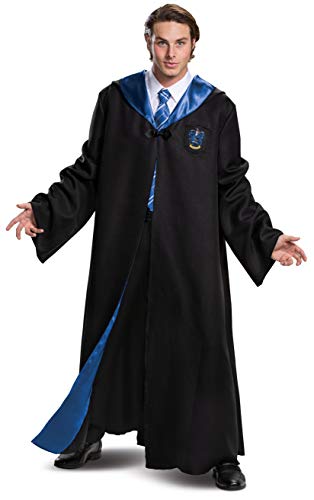 Harry Potter Robe, Deluxe Wizarding World Hogwarts House Themed Robes for Adults, Movie Quality Dress Up Costume Accessory - Teen XL (14-16) - Ravenclaw