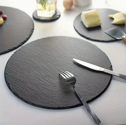 2pcs 10-Inch Black round plates 