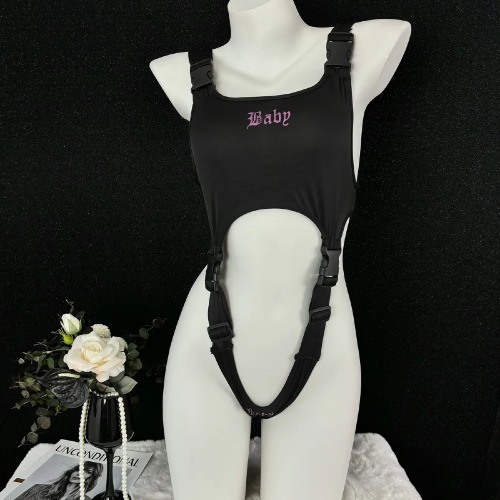 Baby Buckled Bodysuit - Black / S