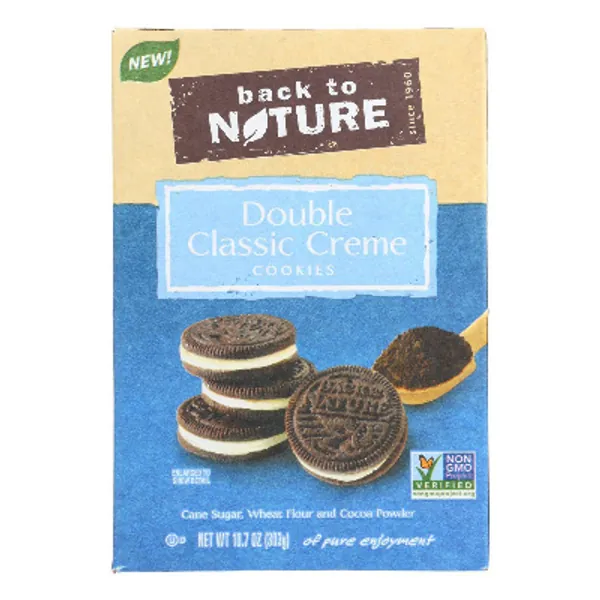 BACK TO NATURE, COOKIES, DBL CLASSIC CREME, Pack of 6, Size 10.7 OZ - No Artificial Ingredients GMO Free