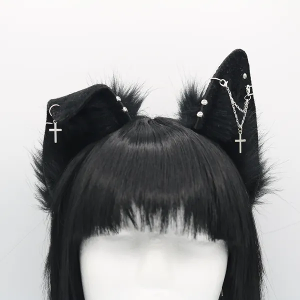 Gothic Black Puppy Ears